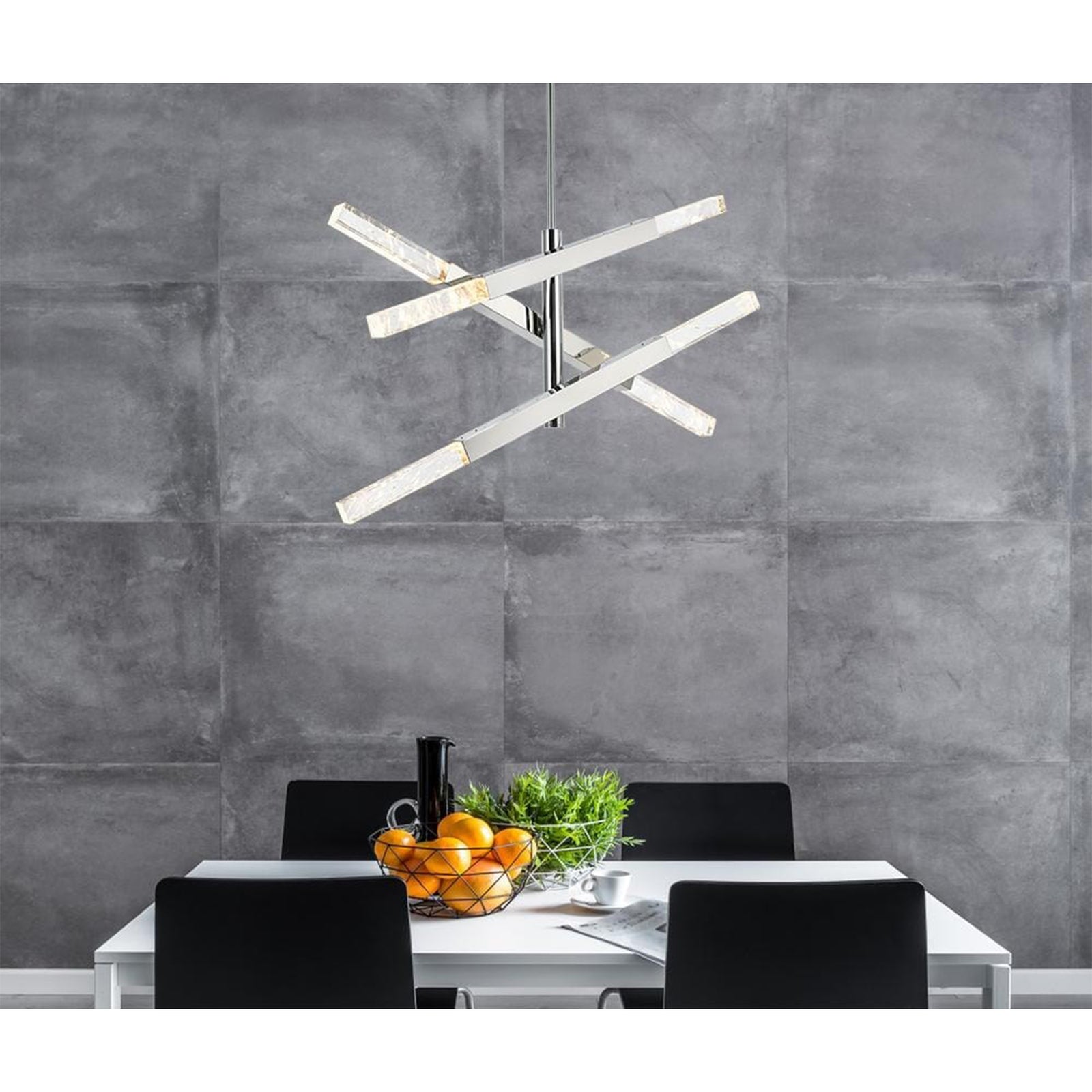 3-Bar Pendant In Chrome - View 2 - Joshua Marshal