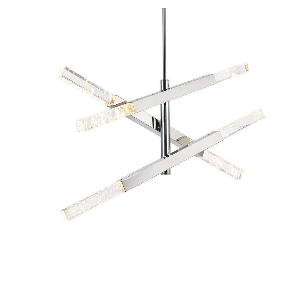 3-Bar Pendant In Chrome - View 4 - Joshua Marshal