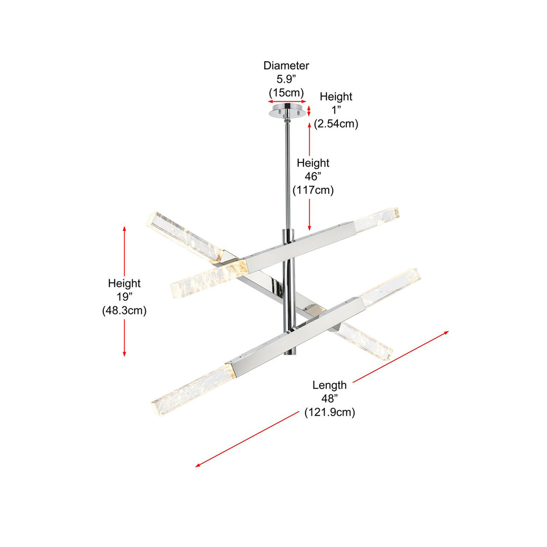 3-Bar Pendant In Chrome - View 6 - Joshua Marshal