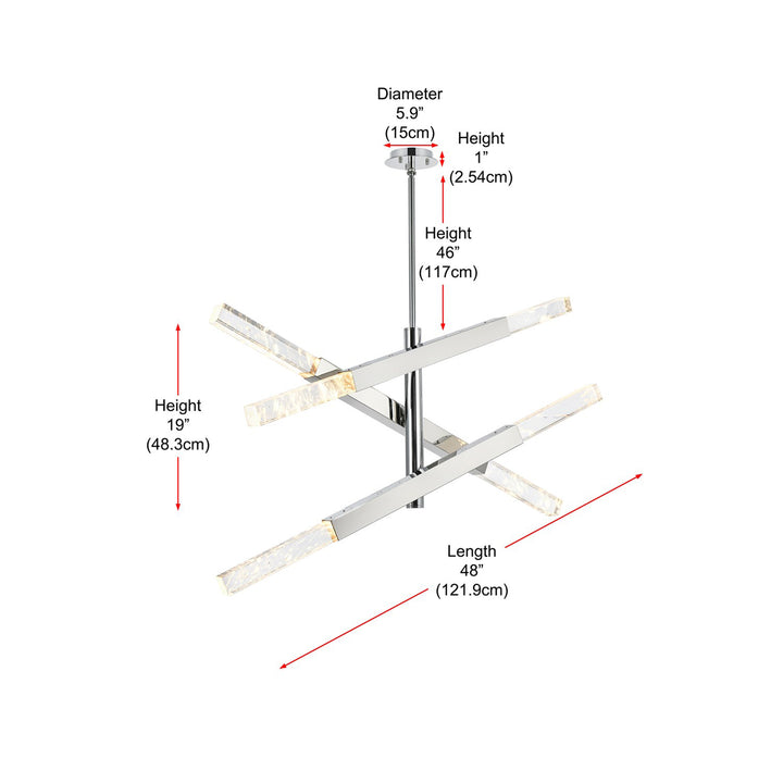 3-Bar Pendant In Chrome - View 6 - Joshua Marshal