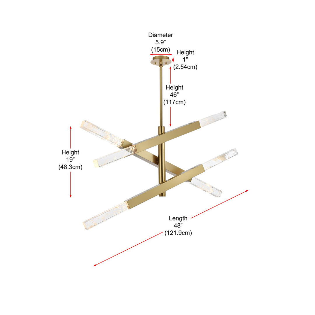 3-Bar Pendant In Satin Gold - View 5 - Joshua Marshal