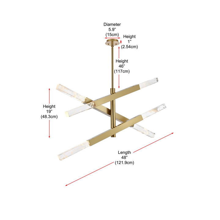3-Bar Pendant In Satin Gold - View 5 - Joshua Marshal
