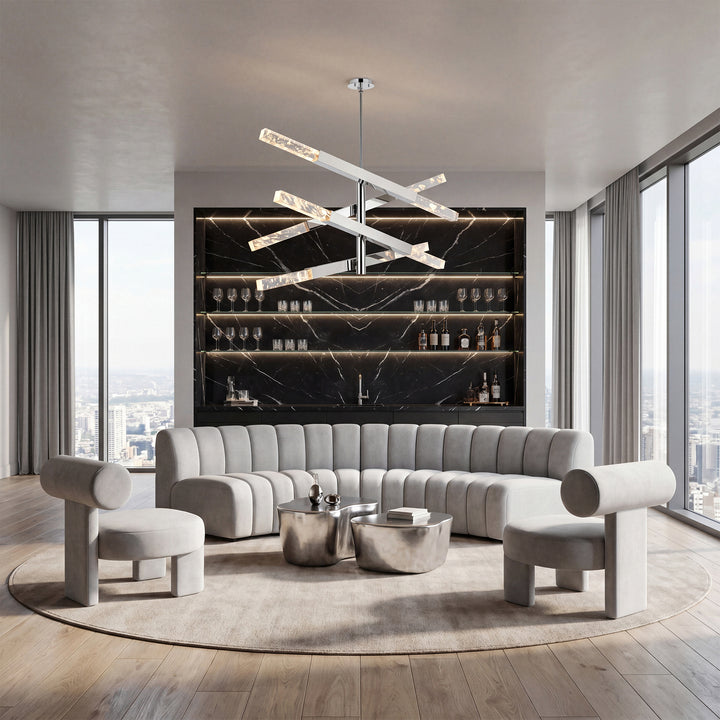 4-Bar Pendant In Chrome - View 2 - Joshua Marshal