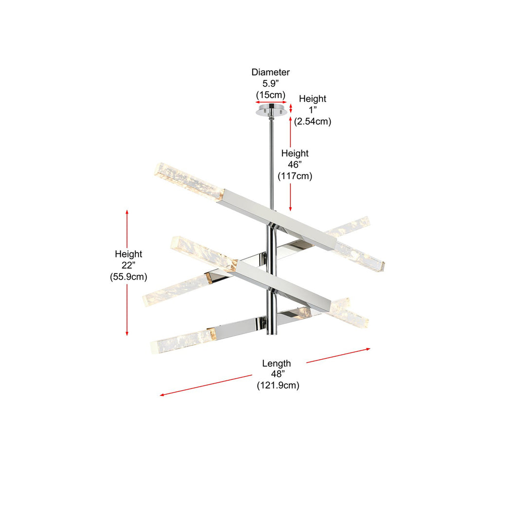 4-Bar Pendant In Chrome - View 6 - Joshua Marshal