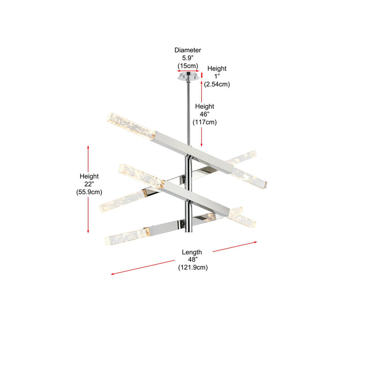 4-Bar Pendant In Chrome - View 6 - Joshua Marshal