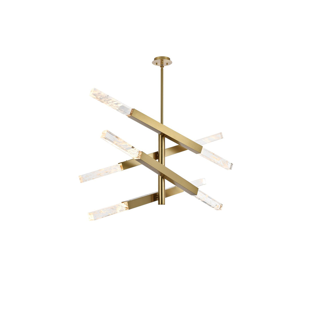 4-Bar Pendant In Satin Gold - View 3 - Joshua Marshal