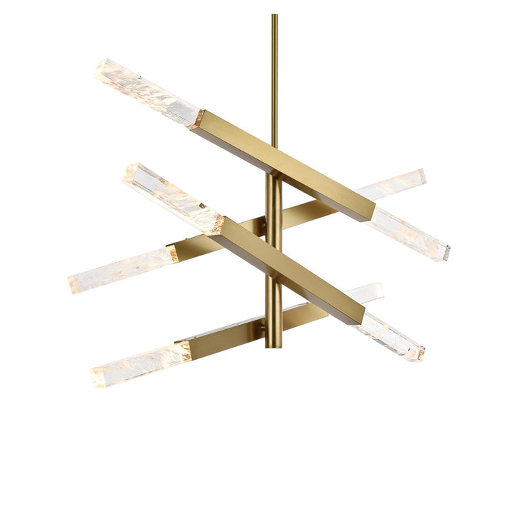 4-Bar Pendant In Satin Gold - View 4 - Joshua Marshal