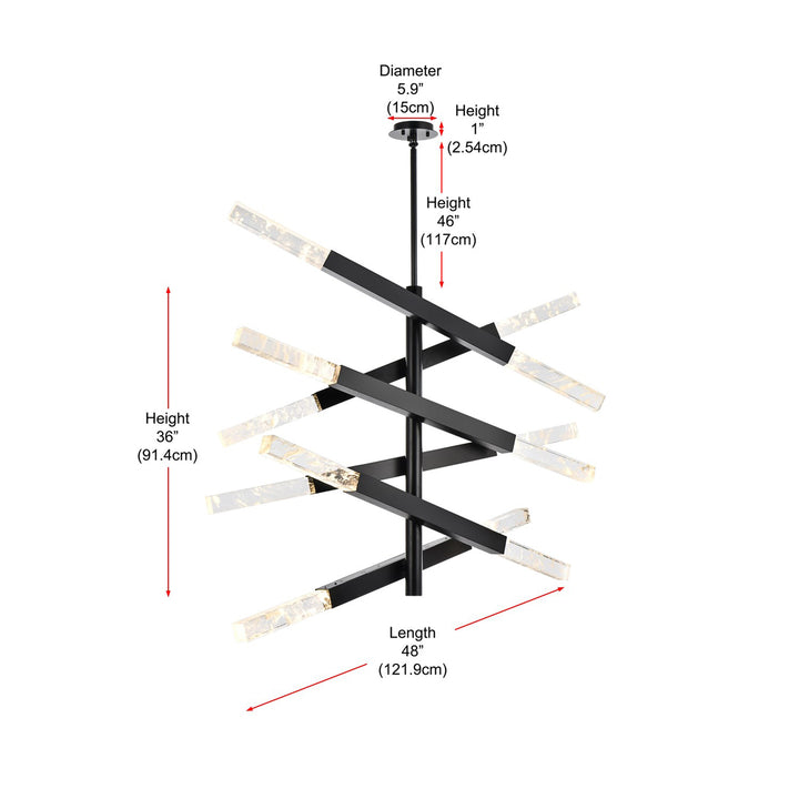 6-Bar Pendant In Black - View 6 - Joshua Marshal