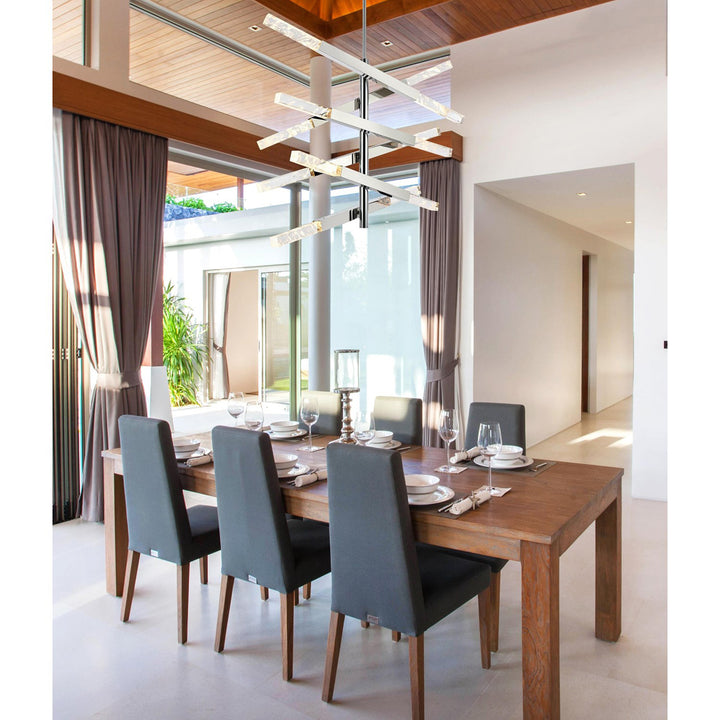 6-Bar Pendant In Chrome - View 2 - Joshua Marshal