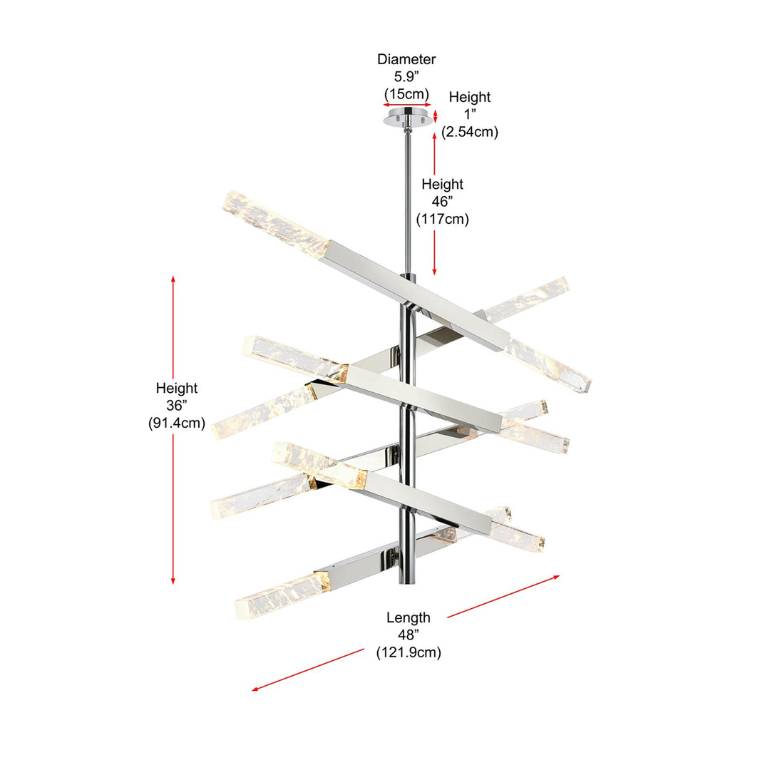 6-Bar Pendant In Chrome - View 6 - Joshua Marshal