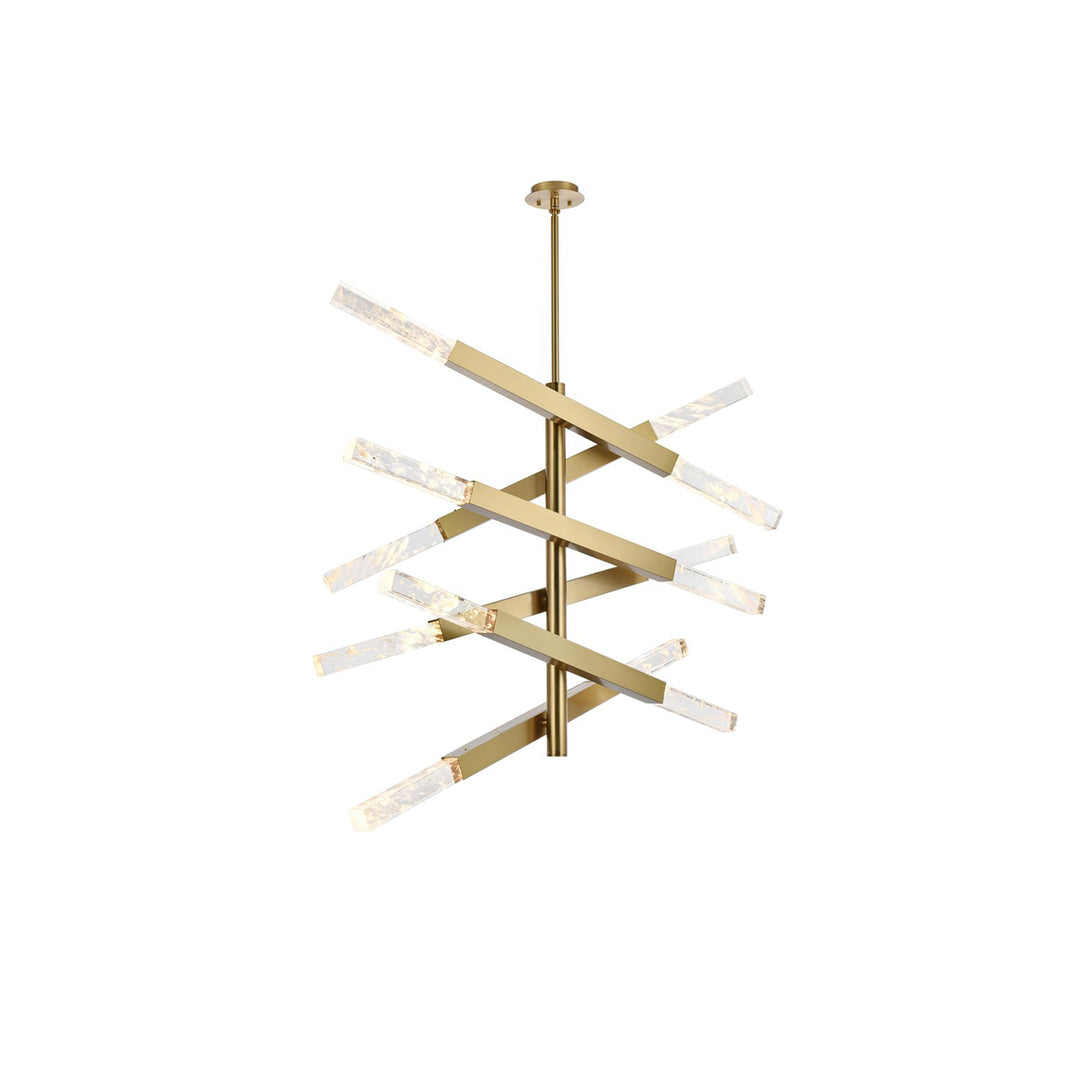 6-Bar Pendant In Satin Gold - View 3 - Joshua Marshal