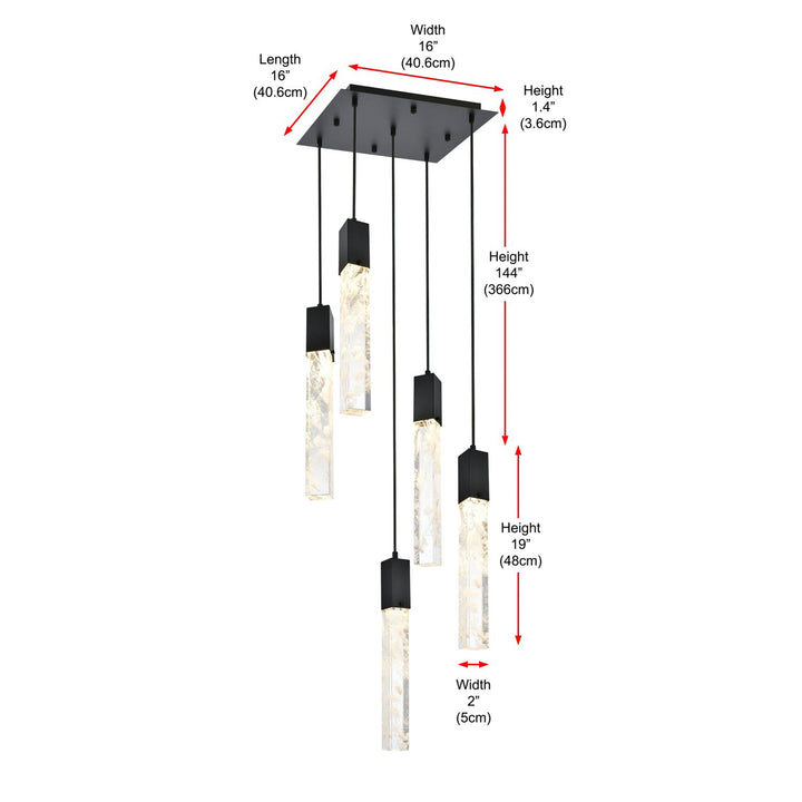 16 Inch Pendant In Black - View 6 - Joshua Marshal