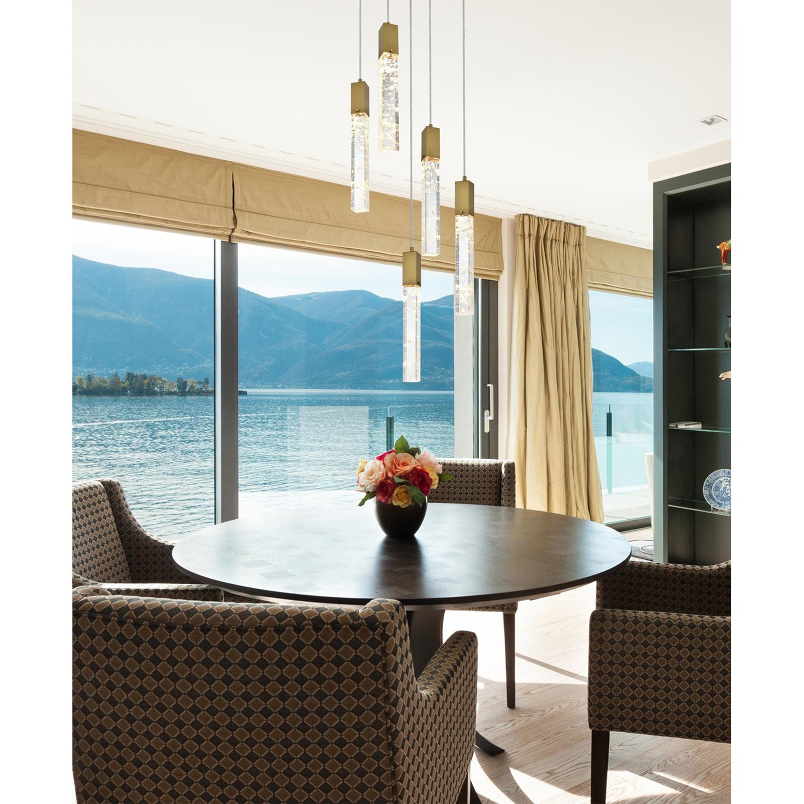 16 Inch Pendant In Satin Gold - View 2 - Joshua Marshal