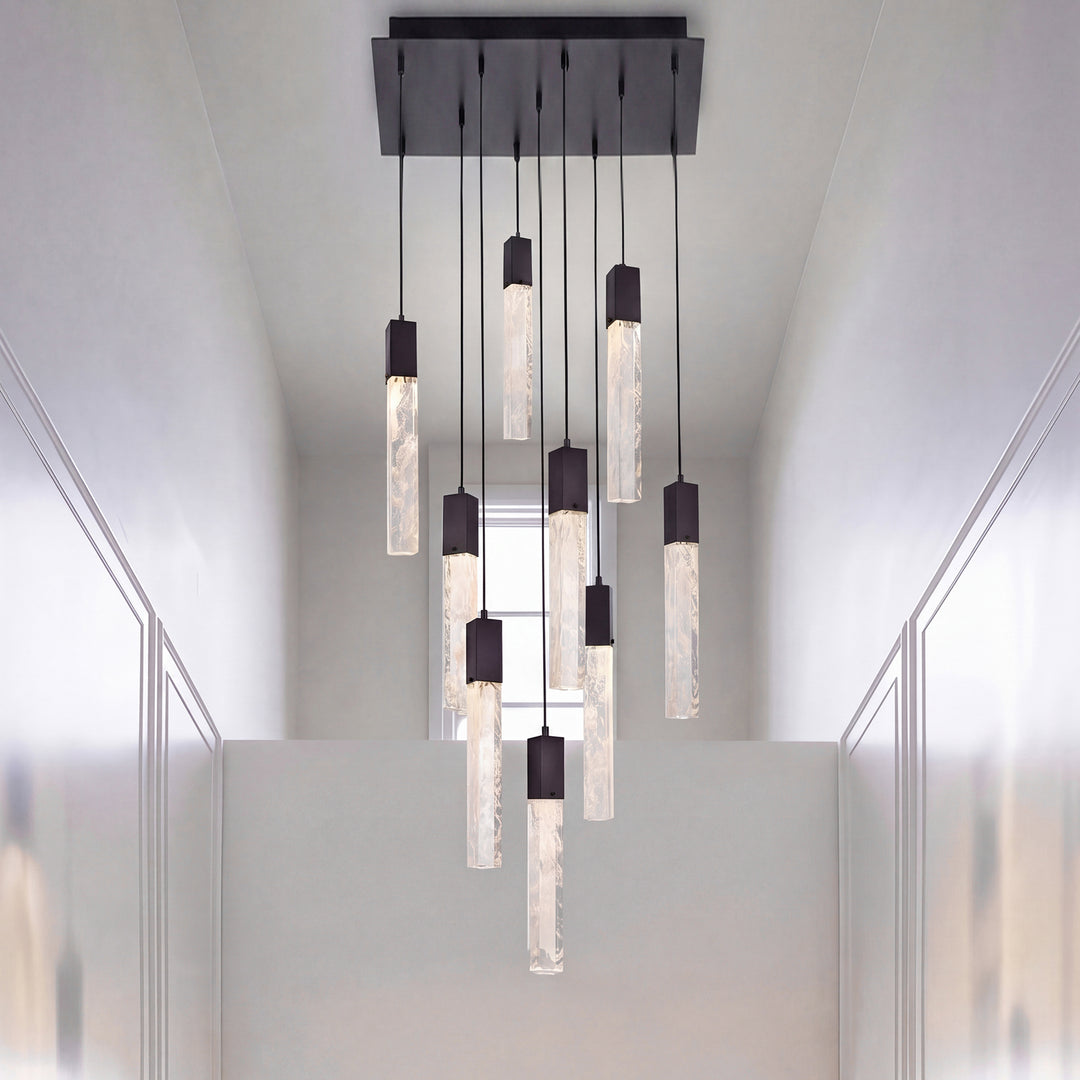 20 Inch Pendant In Black Black And Clear Finish - LIGHTING by Joshua Marshal