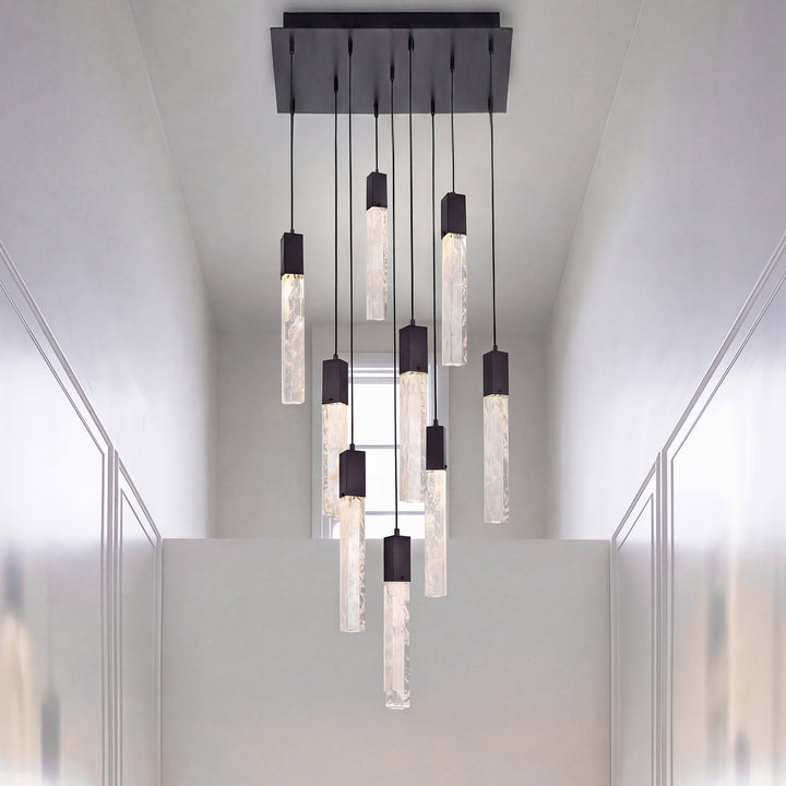 20 Inch Pendant In Black Black And Clear Finish - LIGHTING by Joshua Marshal