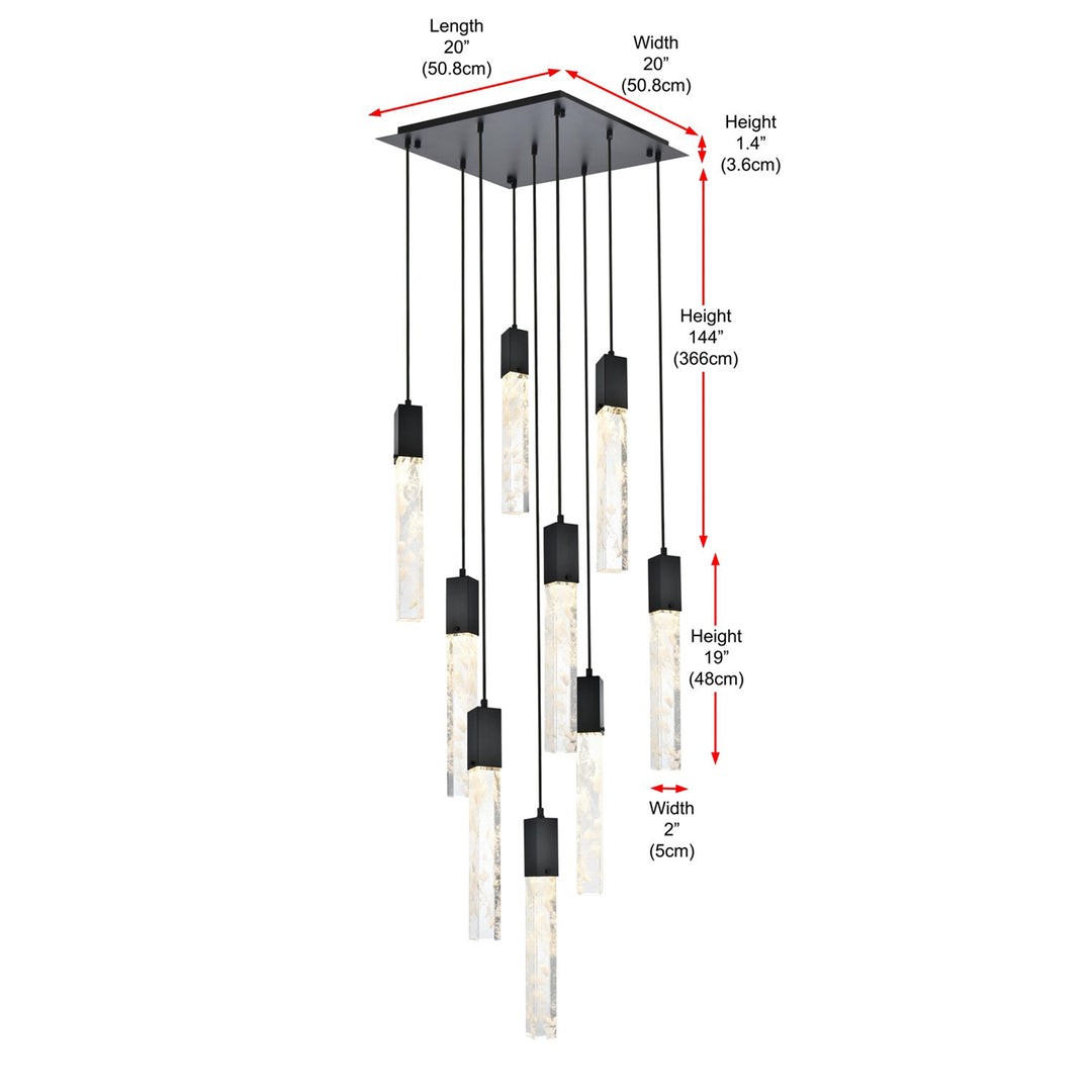 20 Inch Pendant In Black - View 6 - Joshua Marshal