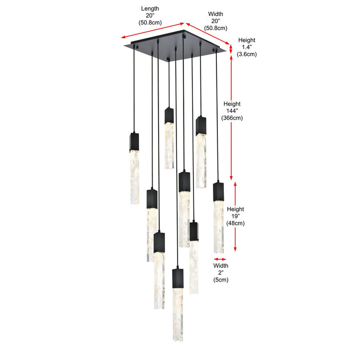 20 Inch Pendant In Black - View 6 - Joshua Marshal