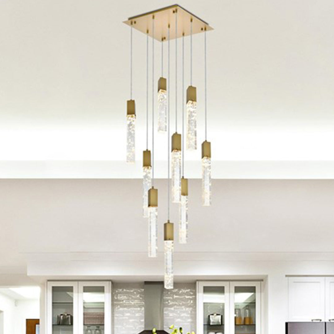 20 Inch Pendant In Satin Gold Satin Gold And Clear Finish - LIGHTING by Joshua Marshal
