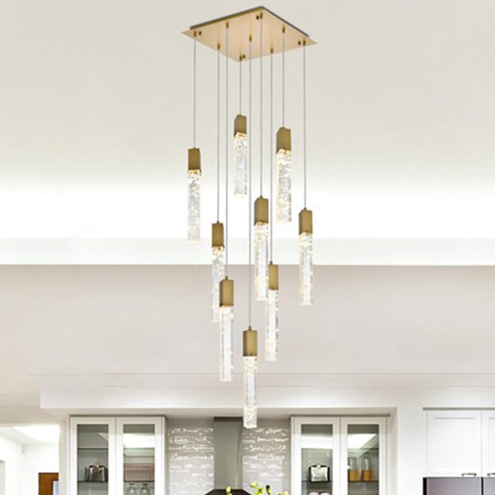 20 Inch Pendant In Satin Gold Satin Gold And Clear Finish - LIGHTING by Joshua Marshal