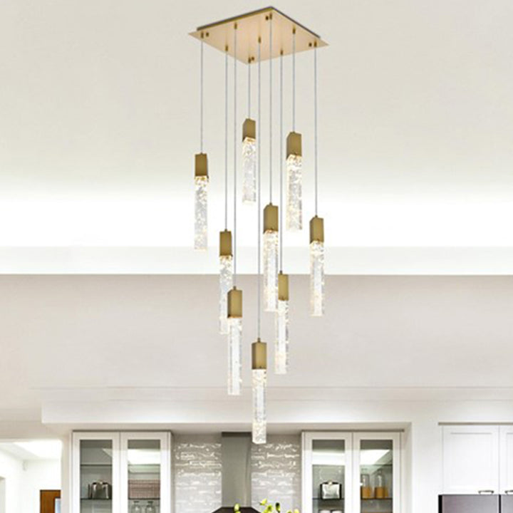 20 Inch Pendant In Satin Gold Satin Gold And Clear Finish - LIGHTING by Joshua Marshal