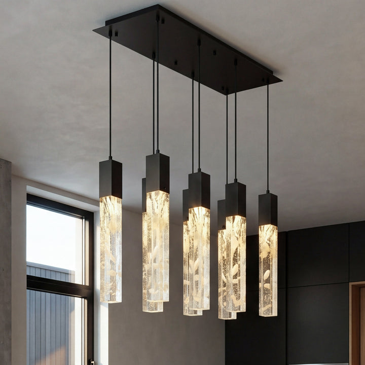 36 Inch Pendant In Black Black And Clear Finish - LIGHTING by Joshua Marshal