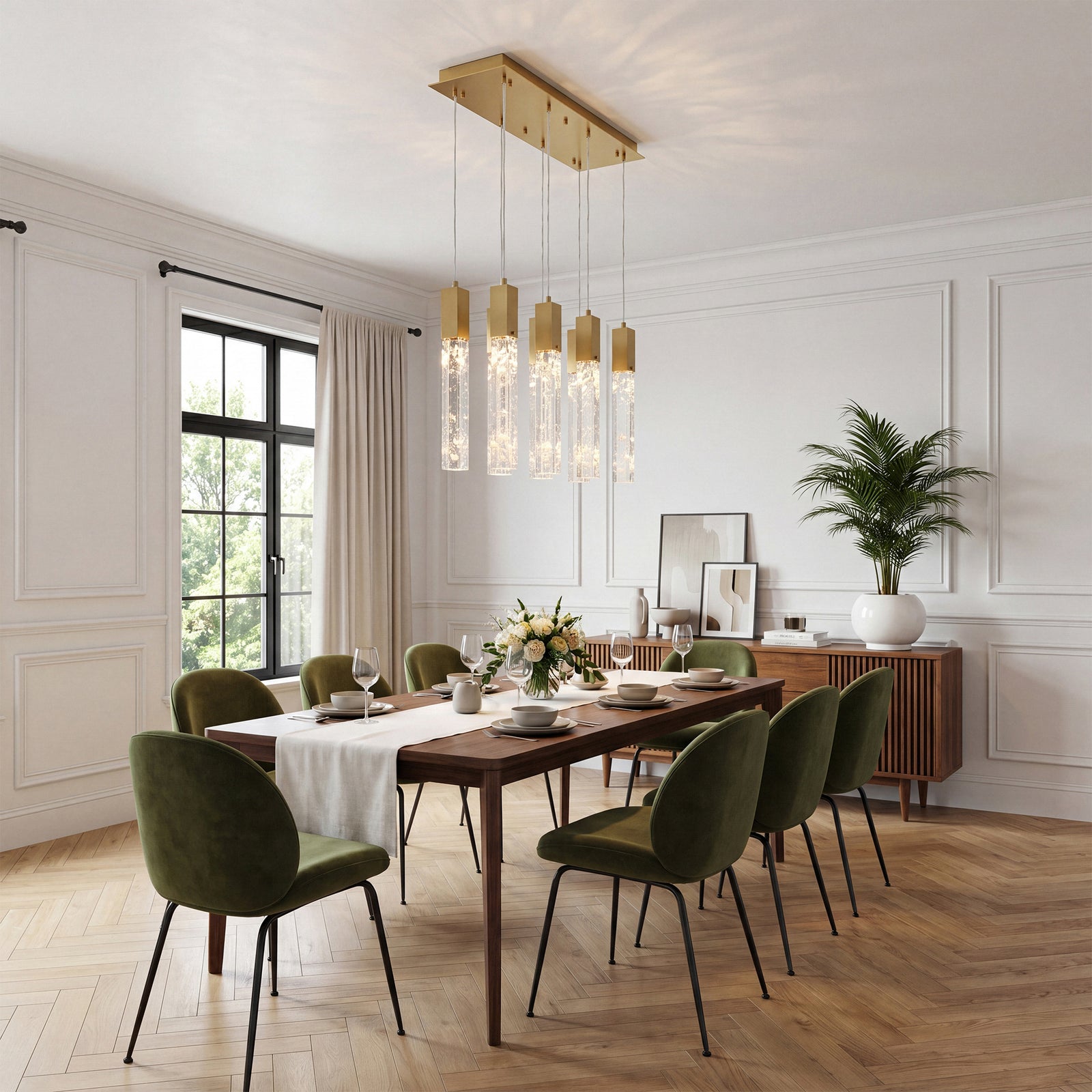 36 Inch Pendant In Satin Gold - View 2 - Joshua Marshal