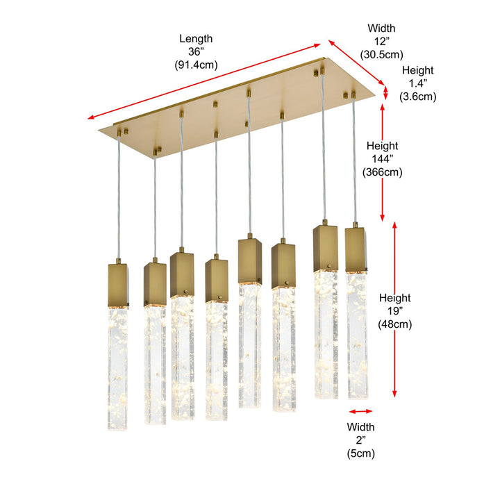 36 Inch Pendant In Satin Gold - View 6 - Joshua Marshal