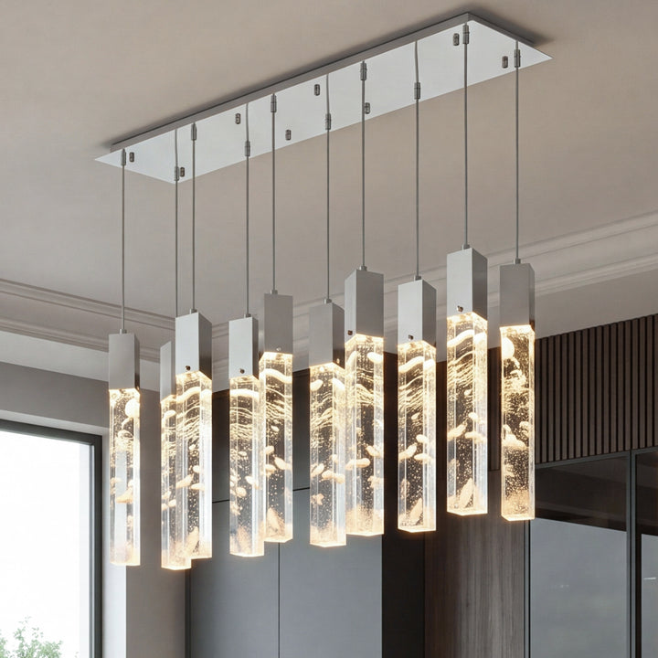 42 Inch Pendant In Chrome Chrome And Clear Finish - LIGHTING by Joshua Marshal