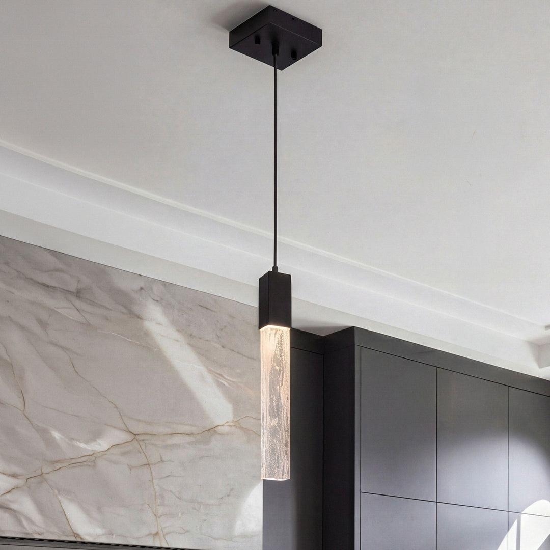 5 Inch Pendant In Black Black And Clear Finish - LIGHTING by Joshua Marshal