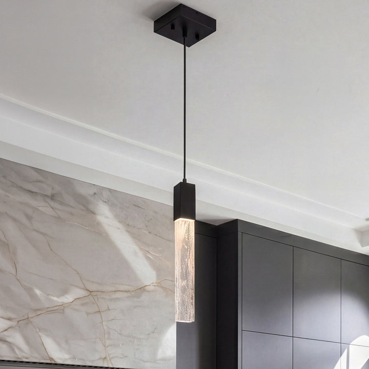 5 Inch Pendant In Black Black And Clear Finish - LIGHTING by Joshua Marshal