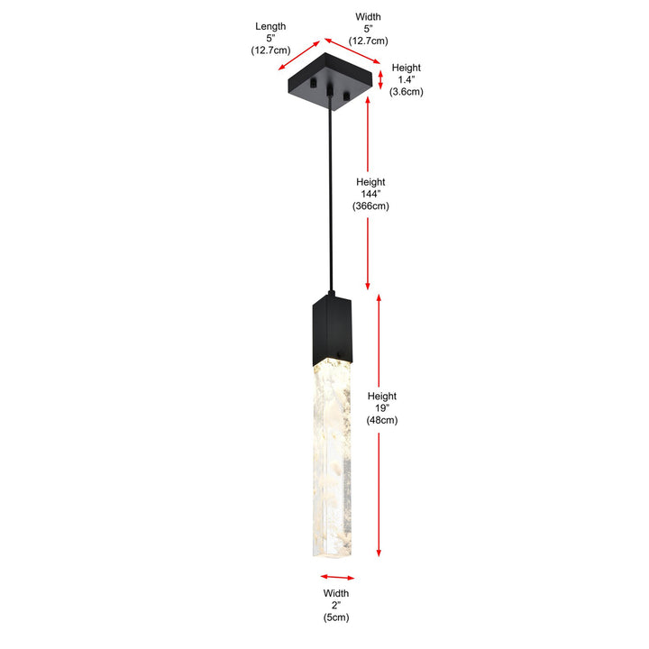5 Inch Pendant In Black - View 6 - Joshua Marshal