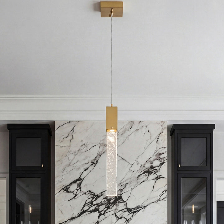 5 Inch Pendant In Satin Gold Satin Gold And Clear Finish - LIGHTING by Joshua Marshal