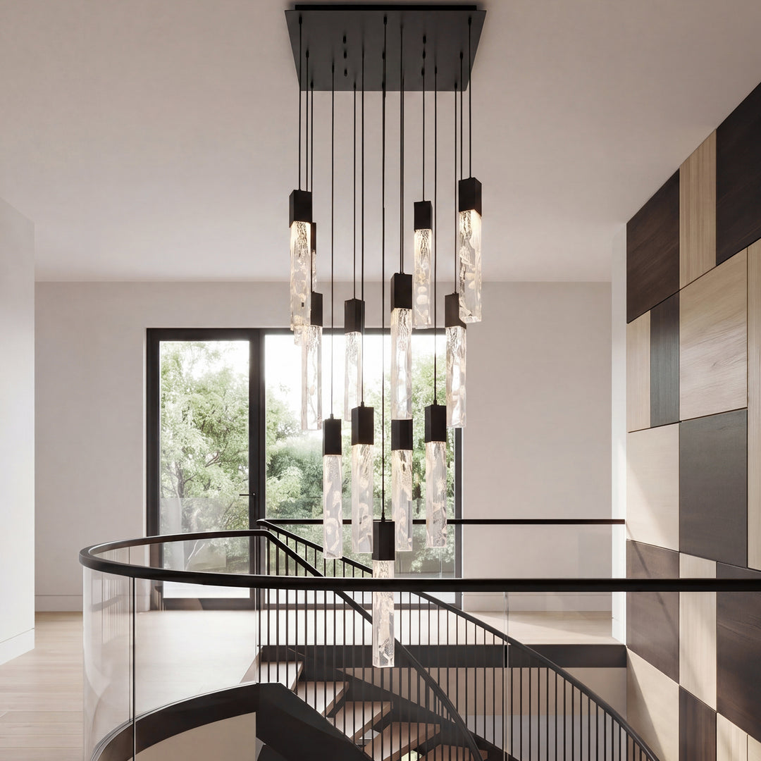 26 Inch Pendant In Black Black And Clear Finish - LIGHTING by Joshua Marshal