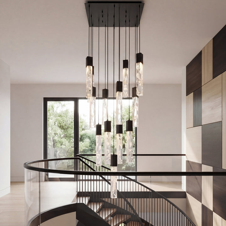 26 Inch Pendant In Black Black And Clear Finish - LIGHTING by Joshua Marshal