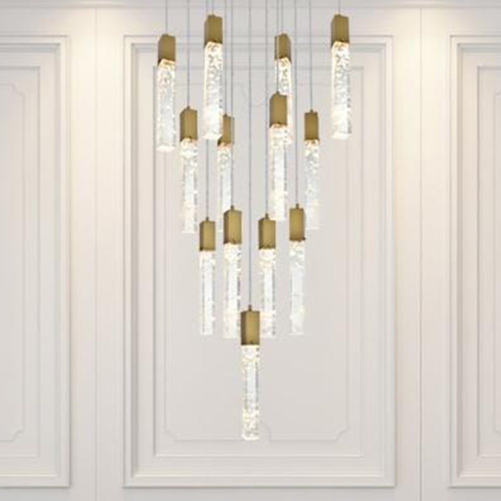 26 Inch Pendant In Satin Gold Satin Gold And Clear Finish - LIGHTING by Joshua Marshal