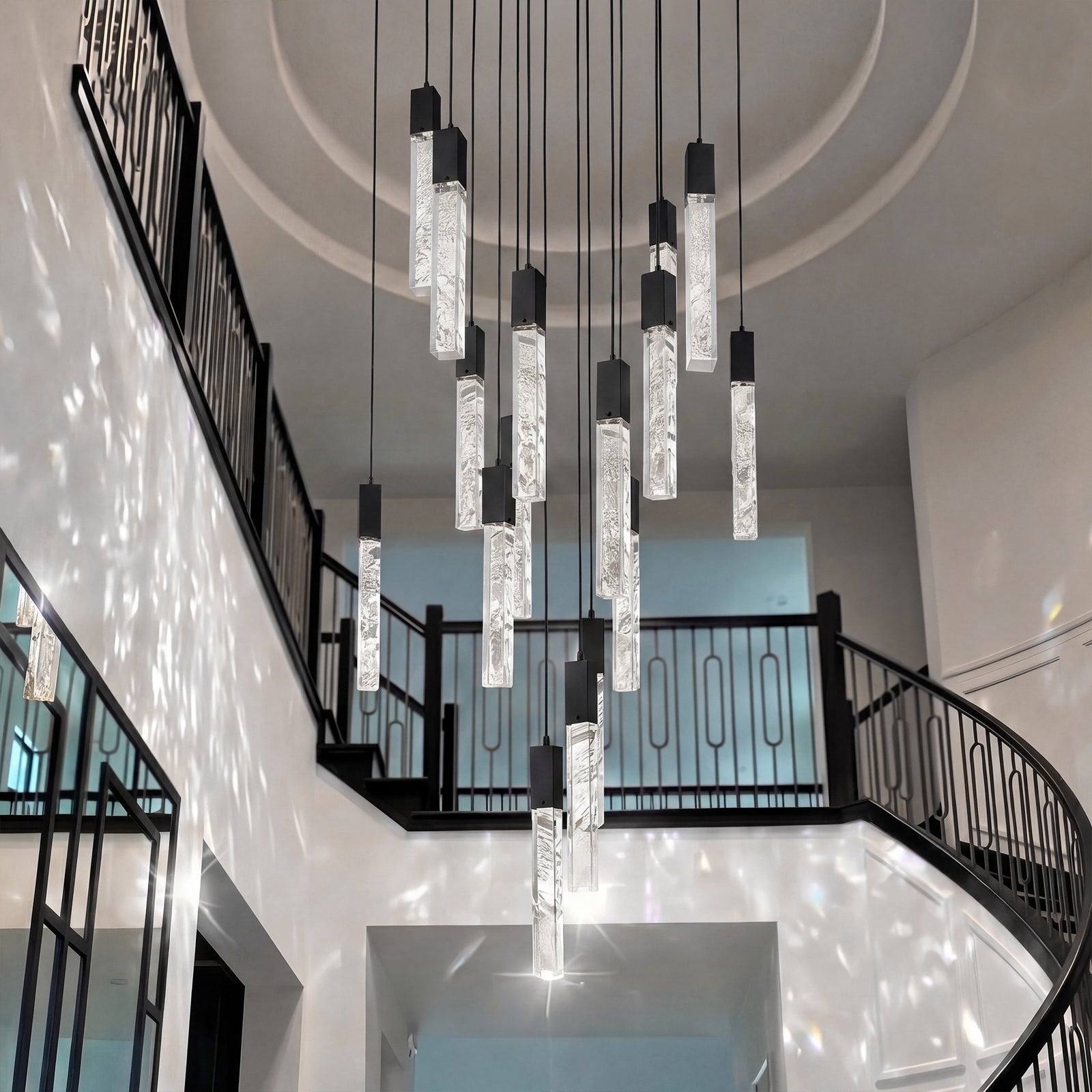30 Inch Pendant In Black Black And Clear Finish - LIGHTING by Joshua Marshal