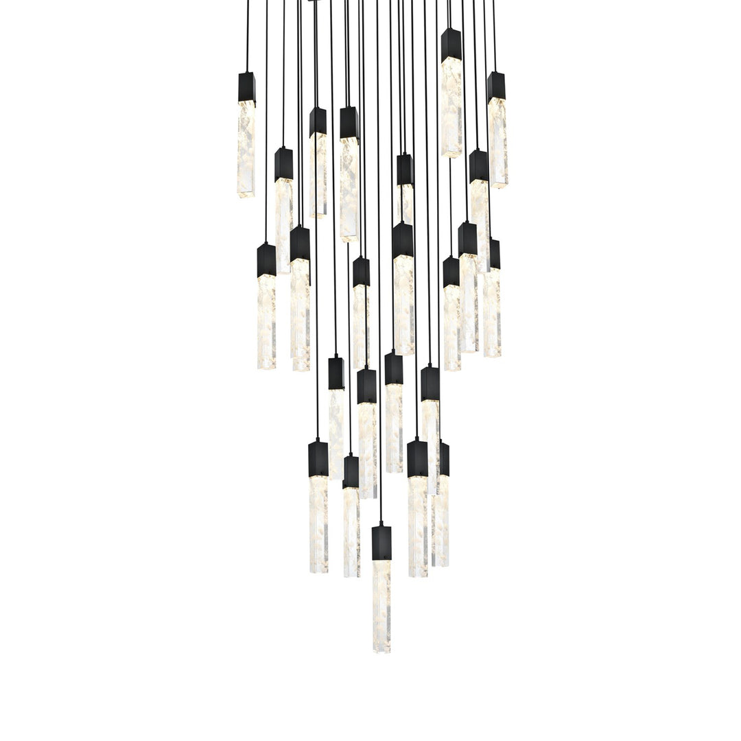30 Inch Chandelier In Satin Gold - View 4 - Joshua Marshal