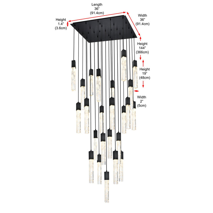 36 Inch Chandelier In Black - View 6 - Joshua Marshal