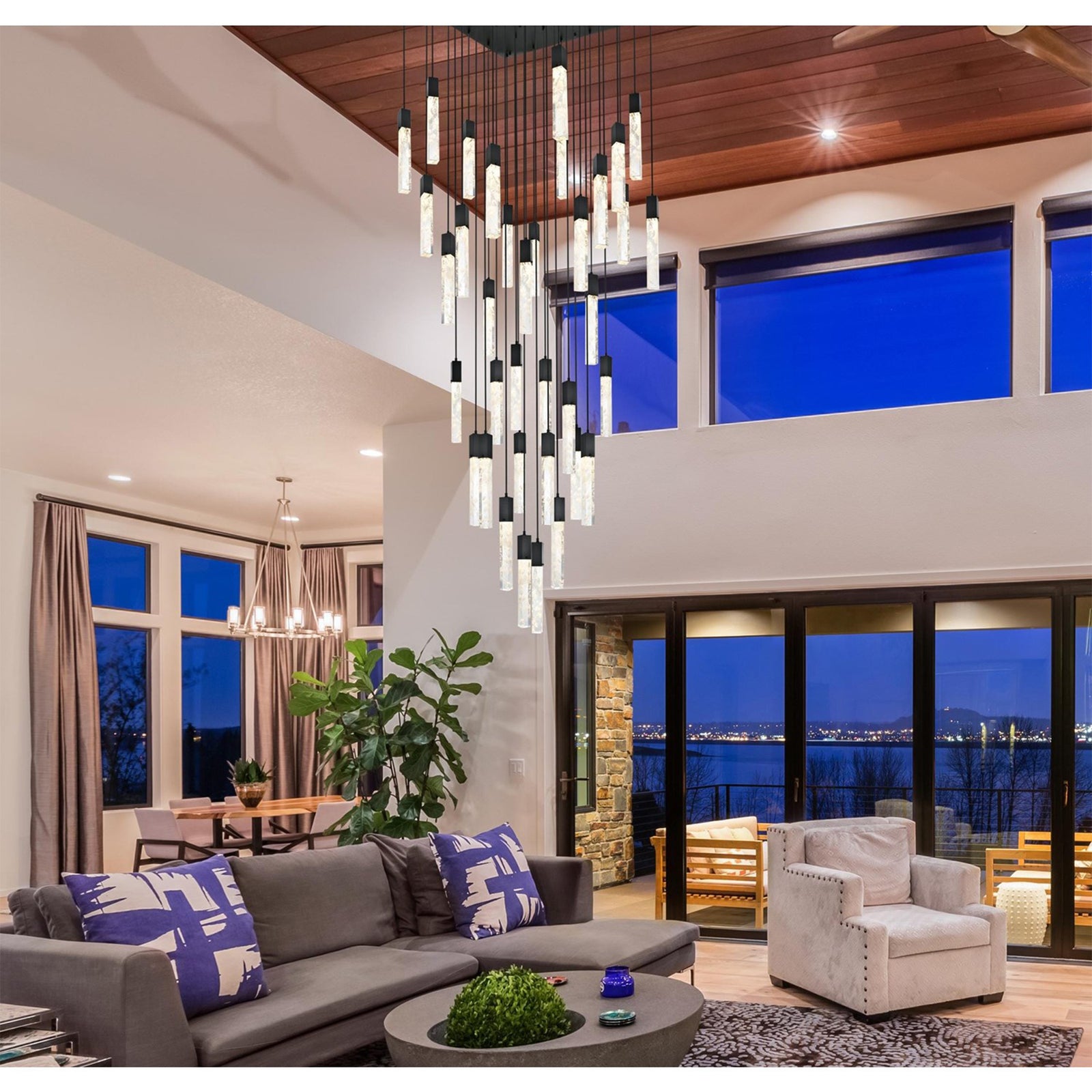 42 Inch Chandelier In Black - View 2 - Joshua Marshal