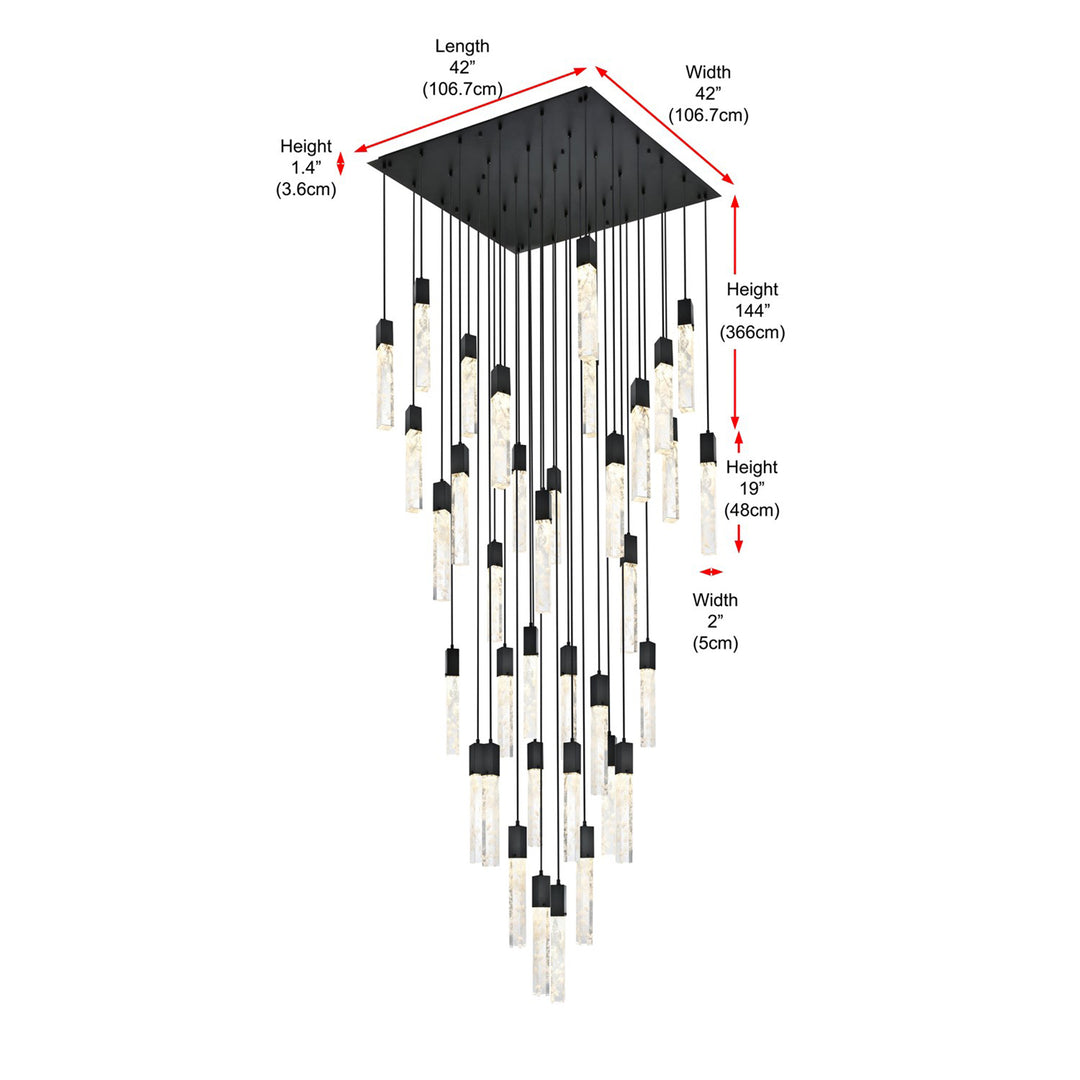42 Inch Chandelier In Black - View 6 - Joshua Marshal