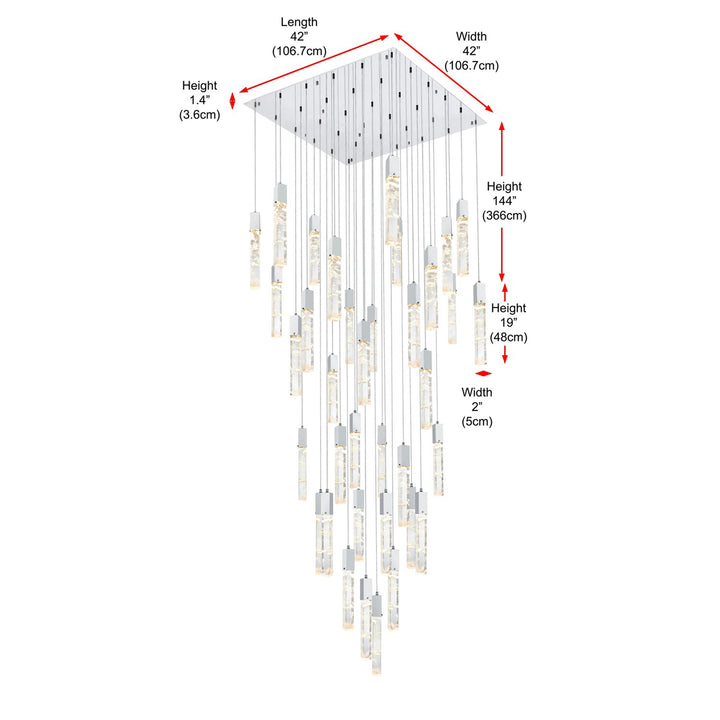 42 Inch Chandelier In Chrome - View 6 - Joshua Marshal