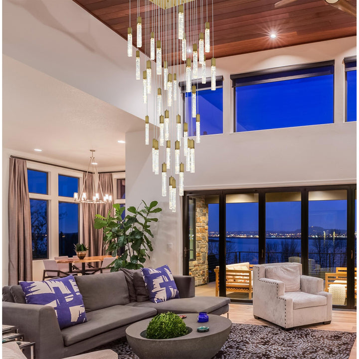 42 Inch Chandelier In Satin Gold - View 2 - Joshua Marshal