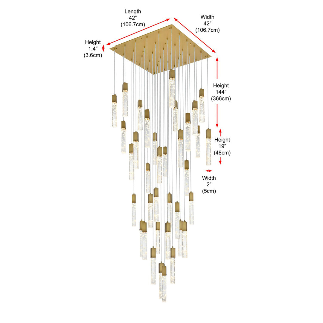 42 Inch Chandelier In Satin Gold - View 6 - Joshua Marshal