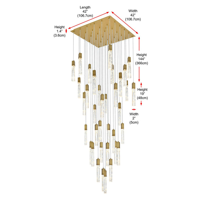 42 Inch Chandelier In Satin Gold - View 6 - Joshua Marshal