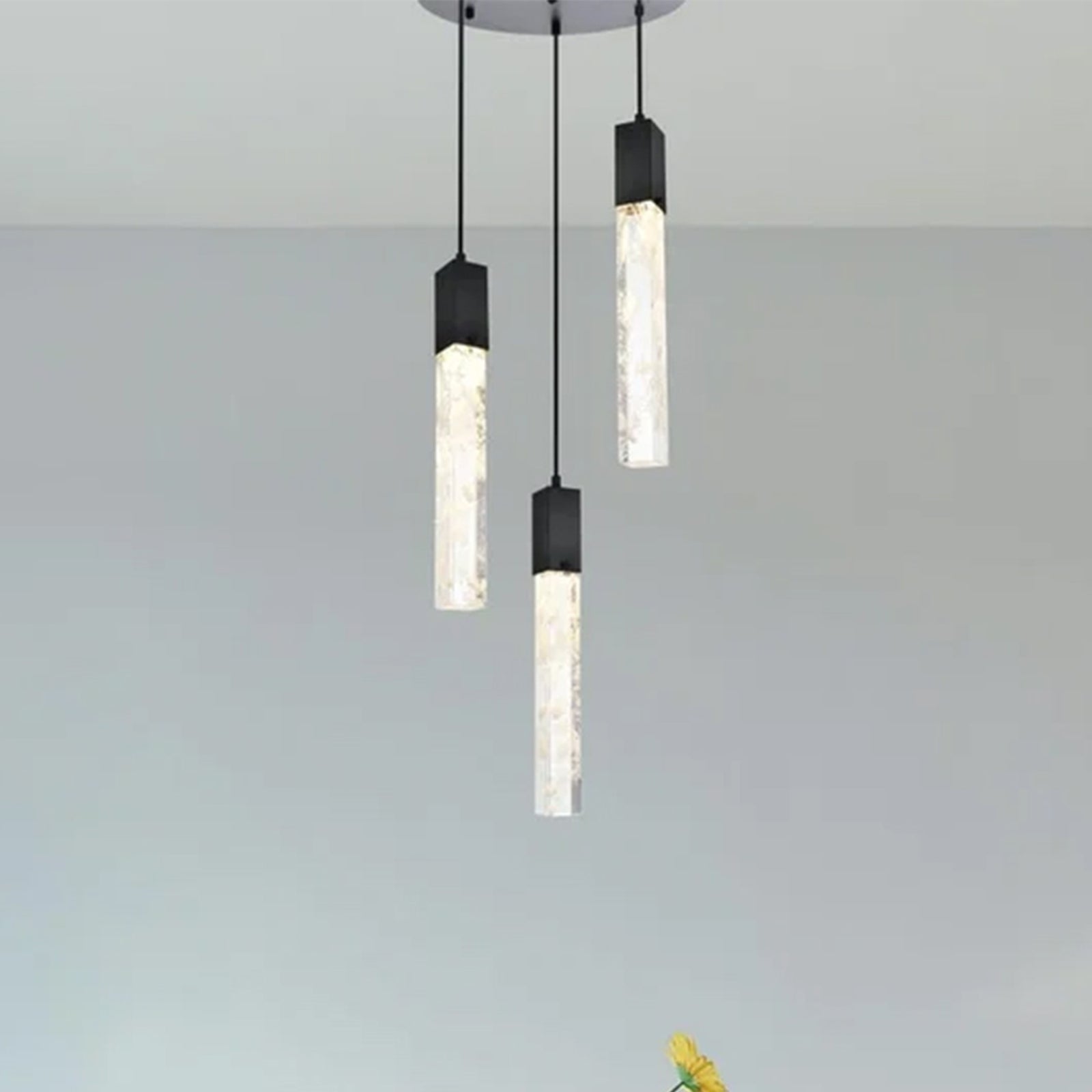 16 Inch Chandelier In Black Black And Clear Finish - LIGHTING by Joshua Marshal