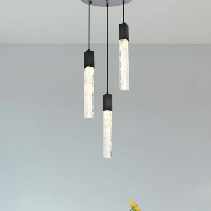 16 Inch Chandelier In Black Black And Clear Finish - LIGHTING by Joshua Marshal