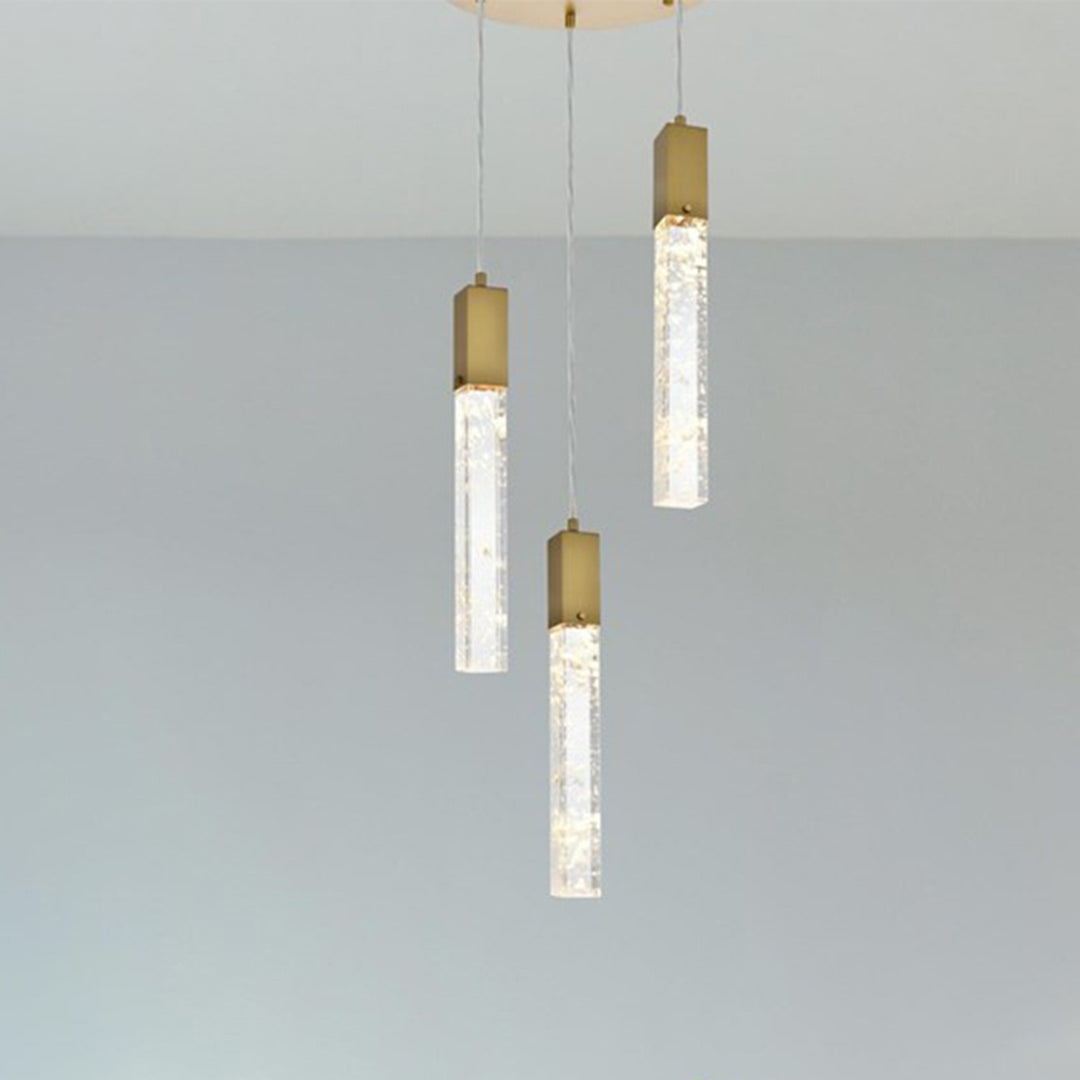 16 Inch Chandelier In Satin Gold Satin Gold And Clear Finish - LIGHTING by Joshua Marshal