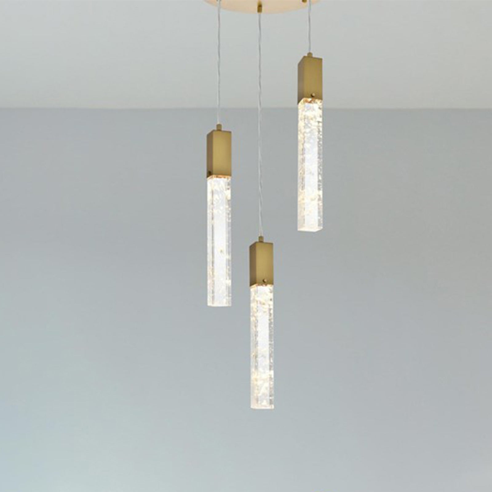 16 Inch Chandelier In Satin Gold Satin Gold And Clear Finish - LIGHTING by Joshua Marshal
