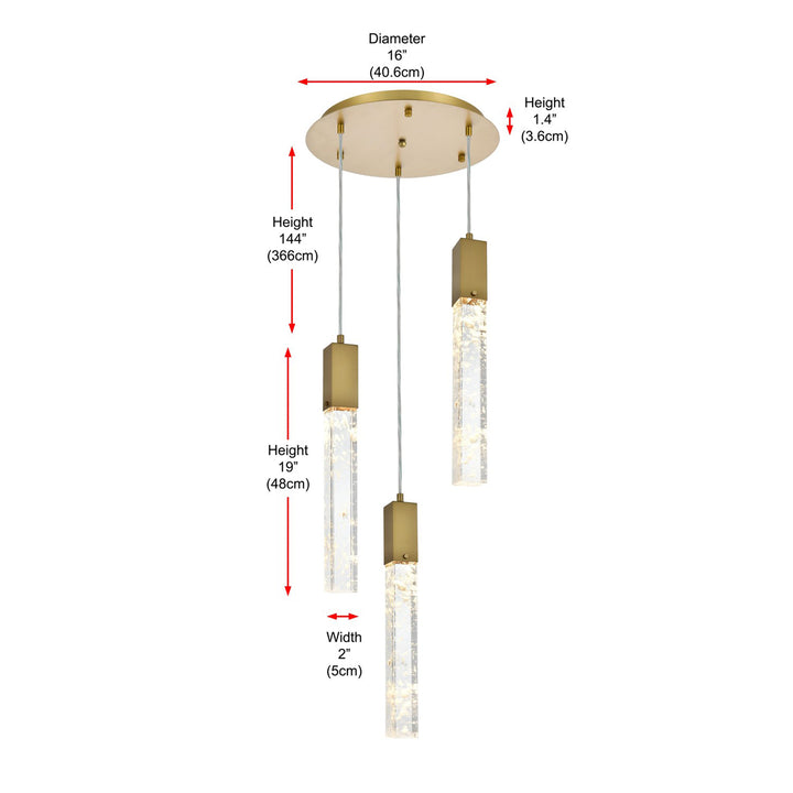 16 Inch Chandelier In Satin Gold - View 6 - Joshua Marshal