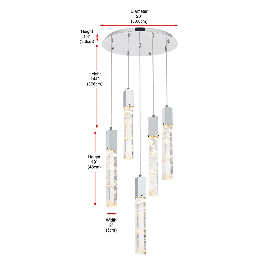 20 Inch Chandelier In Black - View 6 - Joshua Marshal
